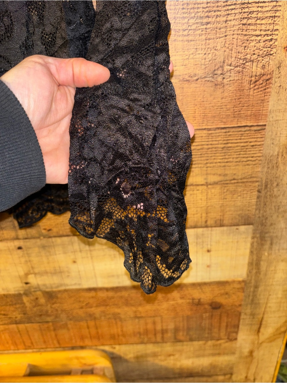 Sexy Black Lace Ruffle Mini Dress - Picture 4 of 5